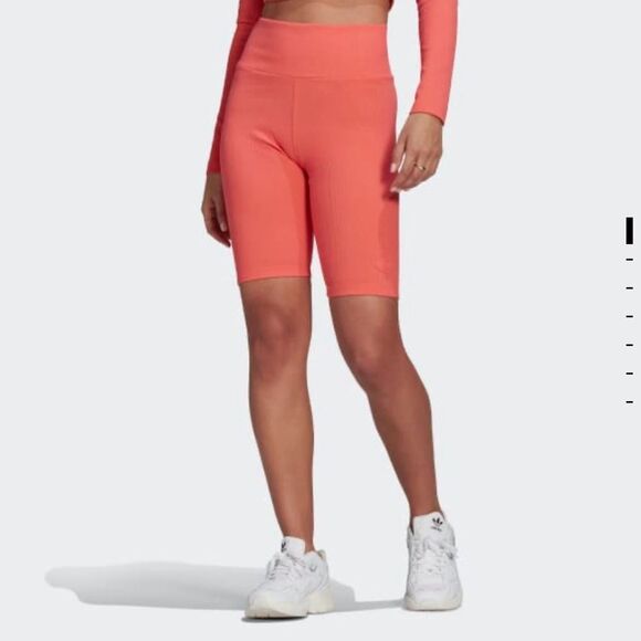 ADIDAS TWO RIB HIGH RISE TIGHT SHORTS XS NWT - Picture 1 of 9